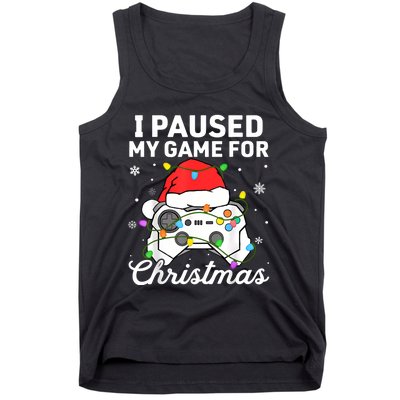 I Paused My Game For Christmas Boy Gamer Gaming Controller Tank Top