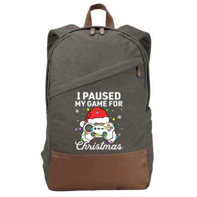 I Paused My Game For Christmas Boy Gamer Gaming Controller Cotton Canvas Backpack