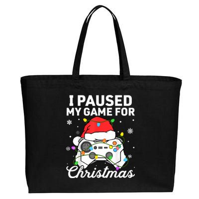 I Paused My Game For Christmas Boy Gamer Gaming Controller Cotton Canvas Jumbo Tote