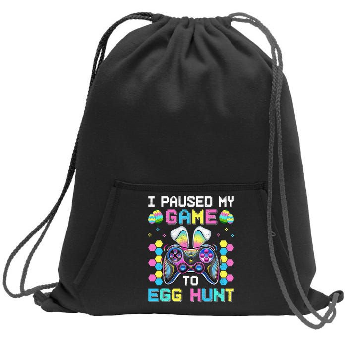 I Paused My Game To Egg Hunt Easter Funny Gamer Sweatshirt Cinch Pack Bag