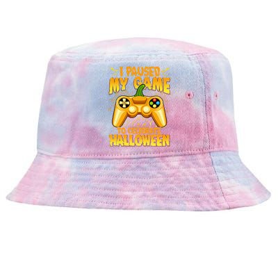 I Paused My Game To Celebrate Halloween Video Gamer Tie-Dyed Bucket Hat