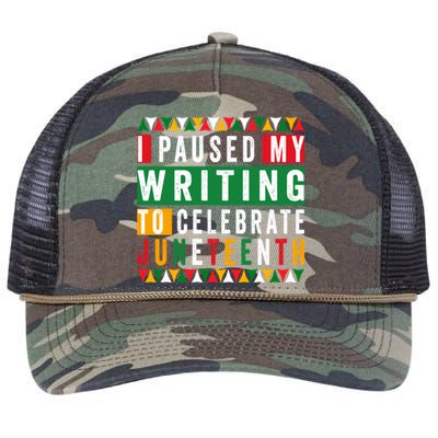 I Paused My Writing To Celebrate Junenth Black History Gift Retro Rope Trucker Hat Cap