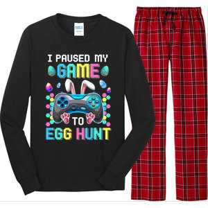 I Paused My Game To Egg Hunt Easter Funny Gamer Long Sleeve Pajama Set