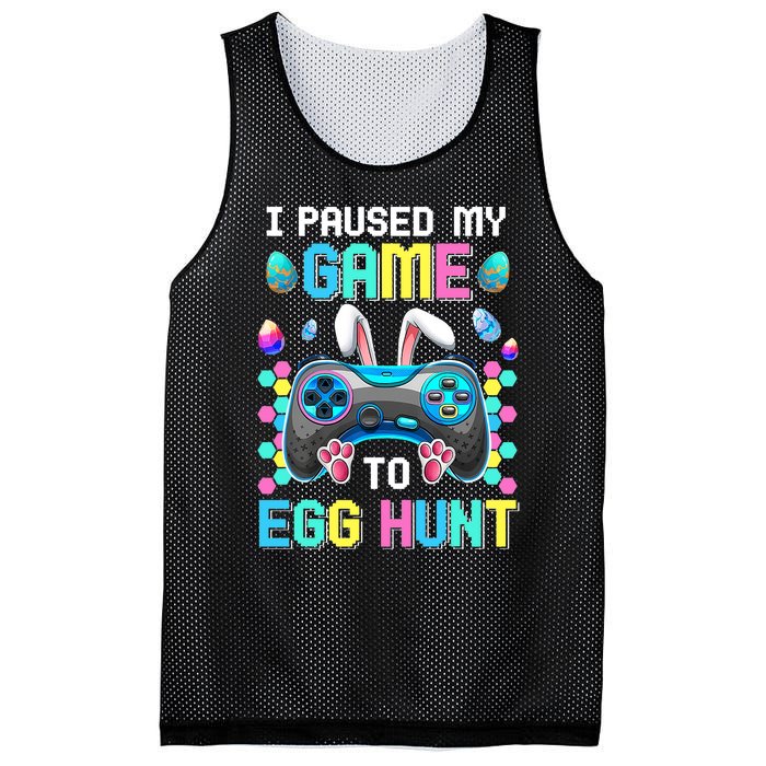 I Paused My Game To Egg Hunt Easter Funny Gamer Mesh Reversible Basketball Jersey Tank