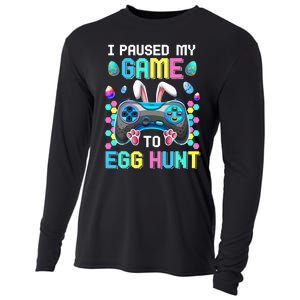 I Paused My Game To Egg Hunt Easter Funny Gamer Cooling Performance Long Sleeve Crew