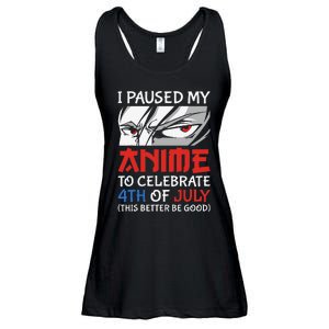 I Paused My Anime To Celebrate 4th Of July Funny 4th Of July Ladies Essential Flowy Tank