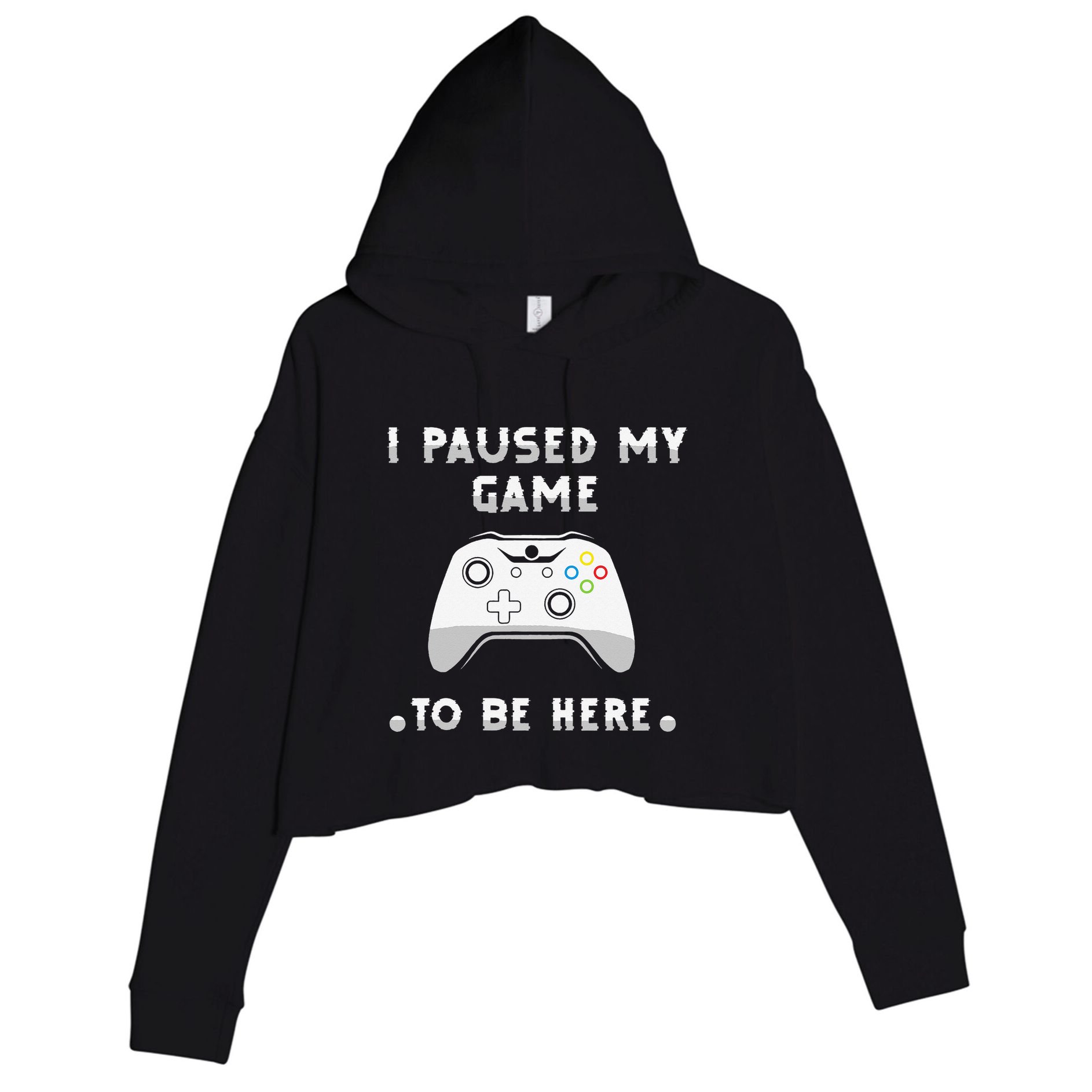 I Paused My Game to Be Here funny sayings Crop Fleece Hoodie
