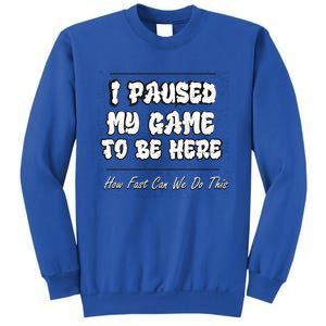 I Paused My Game To Be Here How Fast Can We Do This Gift Sweatshirt