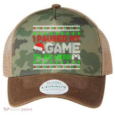 I Paused My Game To Be Here Christmas Gamer Ugly Gift Legacy Tie Dye Trucker Hat