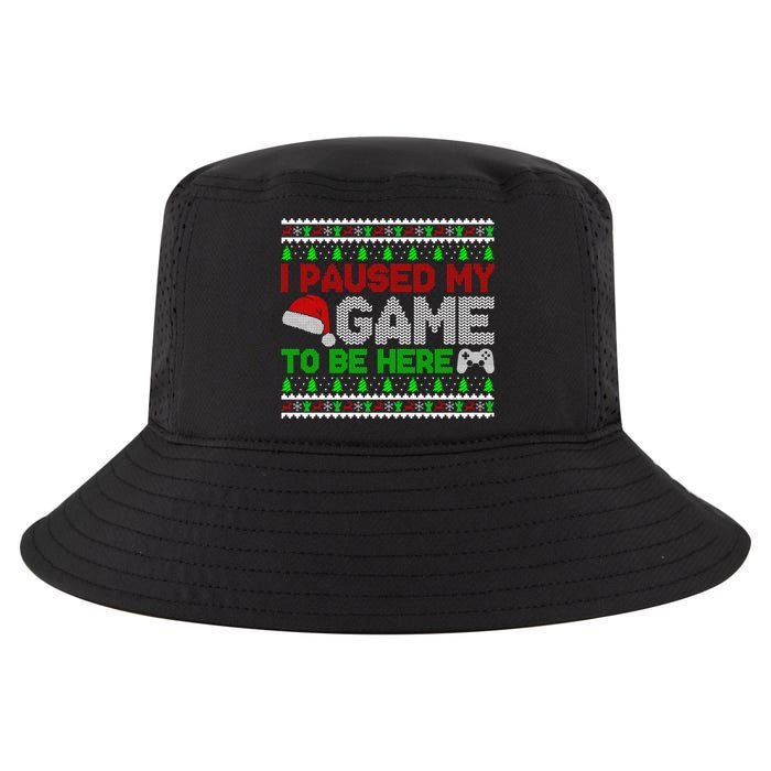 I Paused My Game To Be Here Christmas Gamer Ugly Gift Cool Comfort Performance Bucket Hat