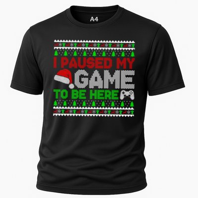 I Paused My Game To Be Here Christmas Gamer Ugly Gift Performance Shirt