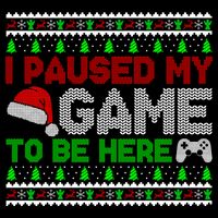 I Paused My Game To Be Here Christmas Gamer Ugly Gift Drawstring Bag