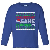 I Paused My Game To Be Here Christmas Gamer Ugly Gift Toddler Long Sleeve Shirt
