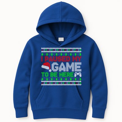 I Paused My Game To Be Here Christmas Gamer Ugly Gift Kids Hoodie