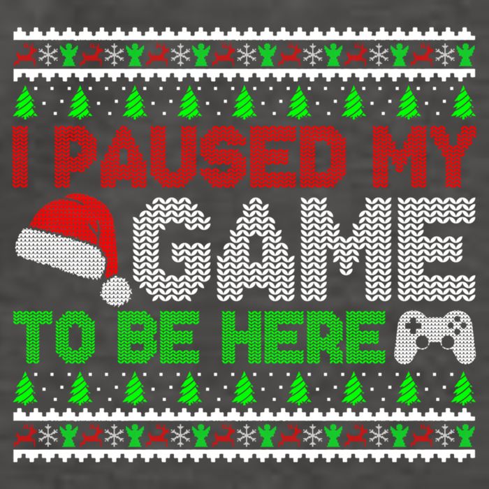 I Paused My Game To Be Here Christmas Gamer Ugly Gift Vector Backpack