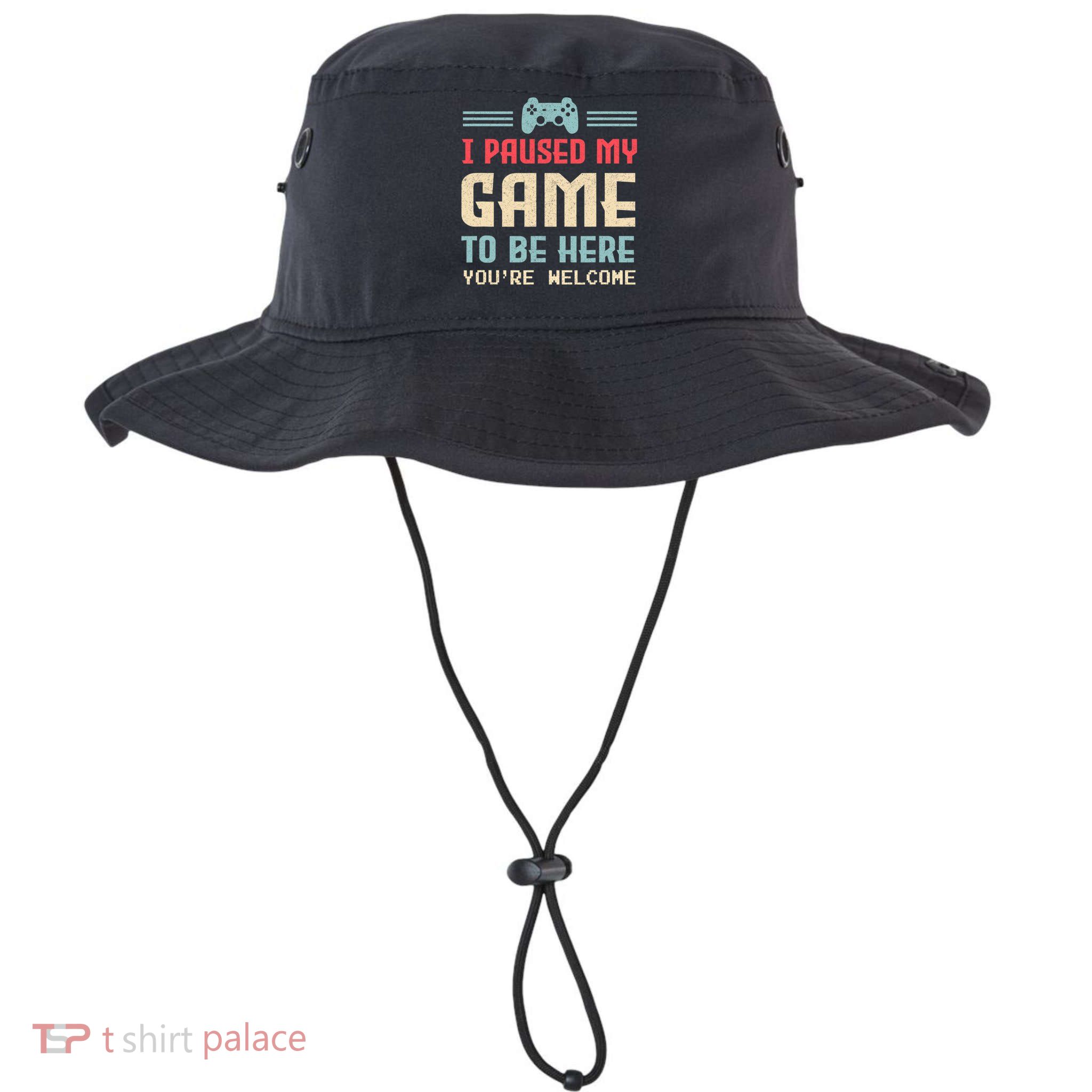 I Paused My Game To Be Here You're Welcome Retro Gamer Gift Bucket Hat