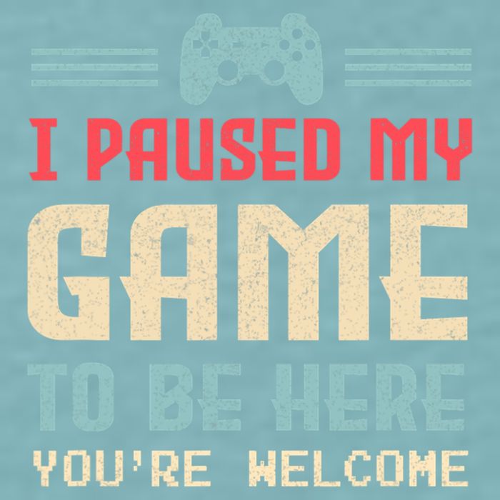 I Paused My Game To Be Here You're Welcome Retro Gamer Gift Sueded Cloud Jersey T-Shirt