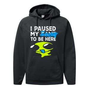 I Paused My Flug To Be Here Performance Fleece Hoodie