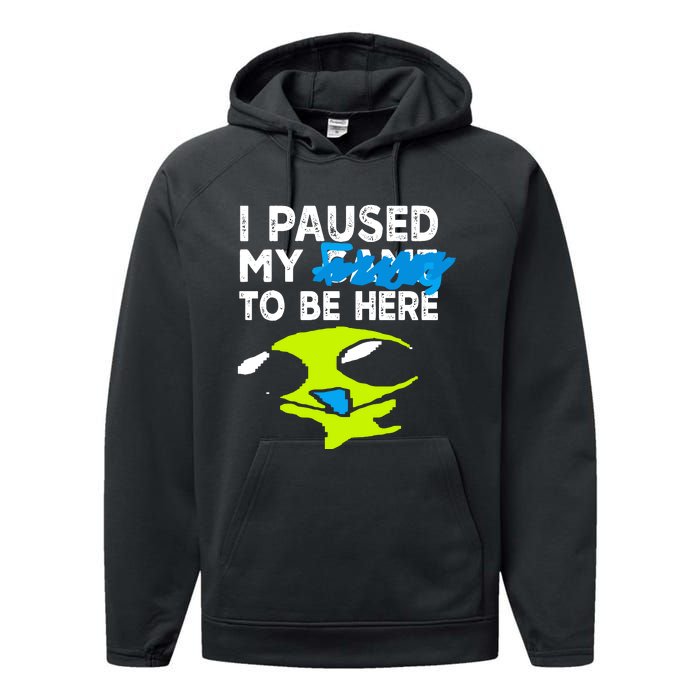 I Paused My Flug To Be Here Performance Fleece Hoodie