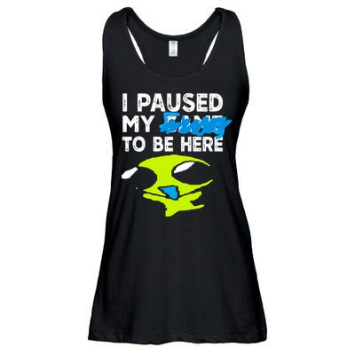 I Paused My Flug To Be Here Ladies Essential Flowy Tank