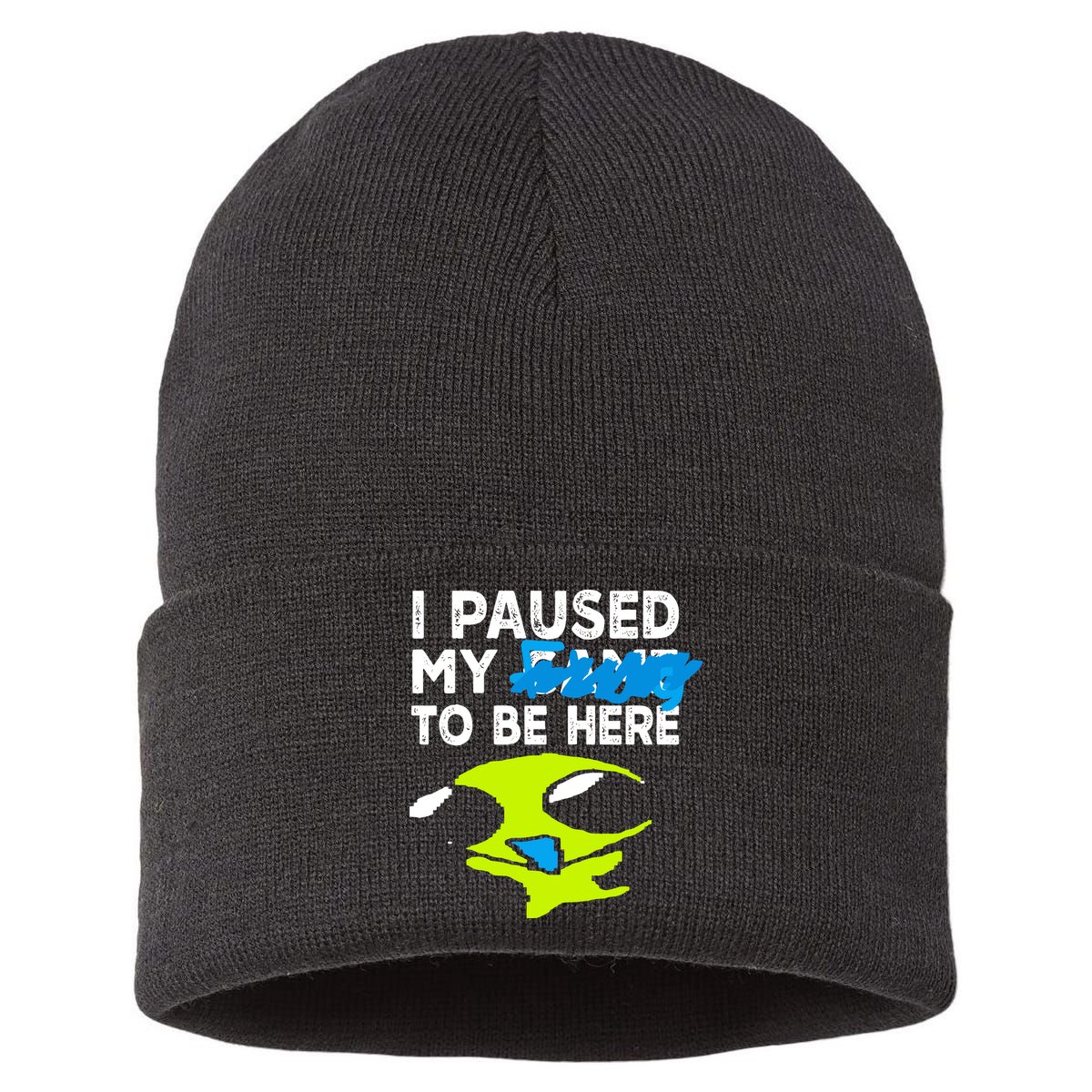 I Paused My Flug To Be Here Sustainable Knit Beanie