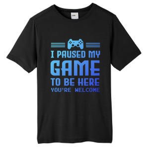 I Paused My Game To Be Here Funny Game Lovers Retro Gift Tall Fusion ChromaSoft Performance T-Shirt