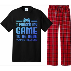 I Paused My Game To Be Here Funny Game Lovers Retro Gift Pajama Set