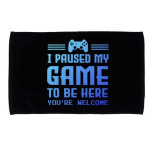 I Paused My Game To Be Here Funny Game Lovers Retro Gift Microfiber Hand Towel