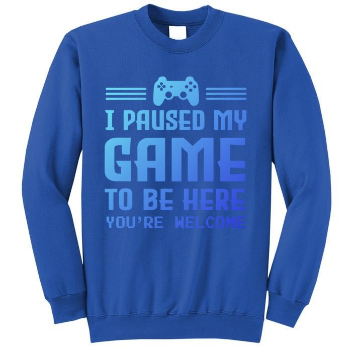 I Paused My Game To Be Here Funny Game Lovers Retro Gift Sweatshirt