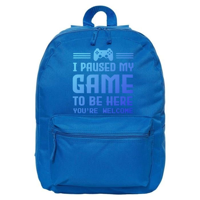 I Paused My Game To Be Here Funny Game Lovers Retro Gift 16 in Basic Backpack