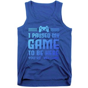 I Paused My Game To Be Here Funny Game Lovers Retro Gift Tank Top