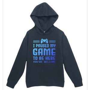 I Paused My Game To Be Here Funny Game Lovers Retro Gift Urban Pullover Hoodie