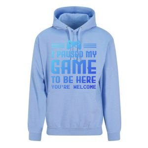 I Paused My Game To Be Here Funny Game Lovers Retro Gift Unisex Surf Hoodie