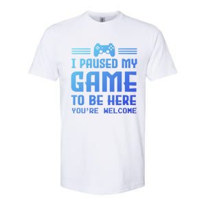 I Paused My Game To Be Here Funny Game Lovers Retro Gift Softstyle CVC T-Shirt