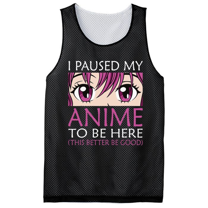 I Paused My Anime To Be Here Kawaii Otaku Mesh Reversible Basketball Jersey Tank