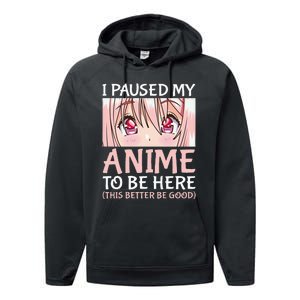 I Paused My Anime To Be Here Otaku Anime Performance Fleece Hoodie