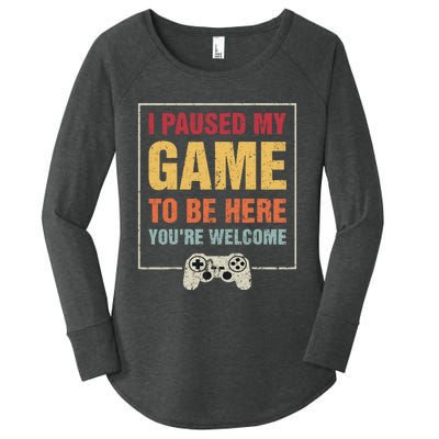 I Paused My Game To Be Here Teen Boy Gifts Video Gamer Women's Perfect Tri Tunic Long Sleeve Shirt