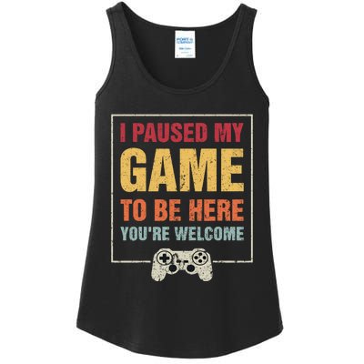 I Paused My Game To Be Here Teen Boy Gifts Video Gamer Ladies Essential Tank