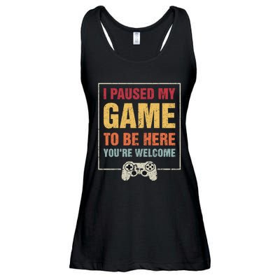 I Paused My Game To Be Here Teen Boy Gifts Video Gamer Ladies Essential Flowy Tank