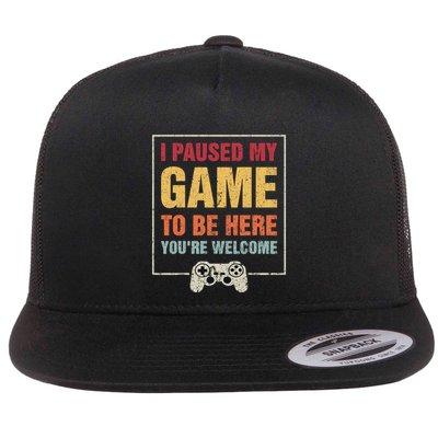 I Paused My Game To Be Here Teen Boy Gifts Video Gamer Flatbill Hat