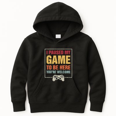 I Paused My Game To Be Here Teen Boy Gifts Video Gamer Kids Hoodie