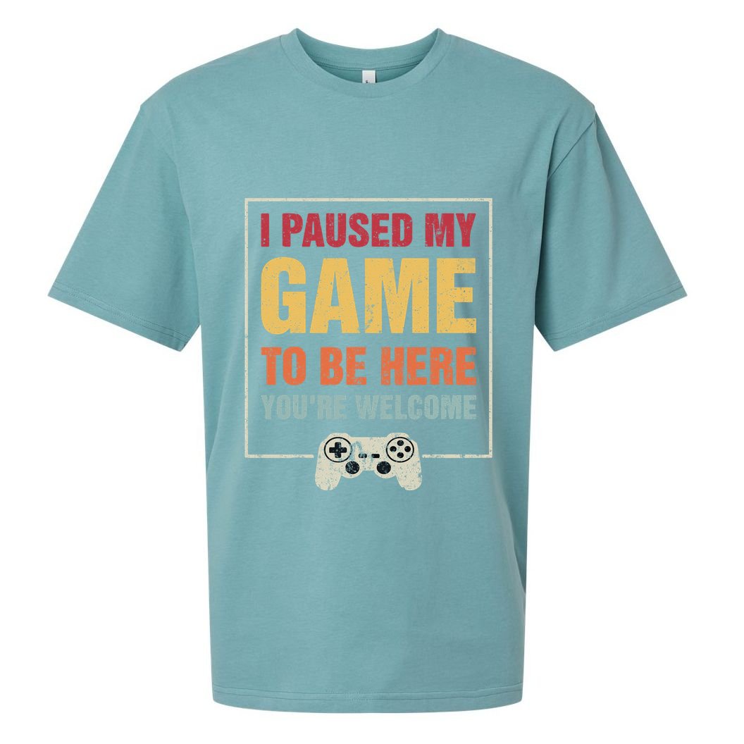 I Paused My Game To Be Here Teen Boy Gifts Video Gamer Sueded Cloud Jersey T-Shirt
