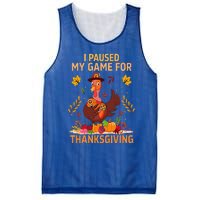 I Paused My Game For Thanksgiving Gamer Turkey Mesh Reversible Basketball Jersey Tank