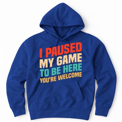 I Paused My Game To Be Here YouRe Welcome Funny Retro Gamer Gift Hoodie