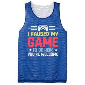 I Paused My Game To Be Here Gaming Funny Humor Joke Cute Gift Mesh Reversible Basketball Jersey Tank