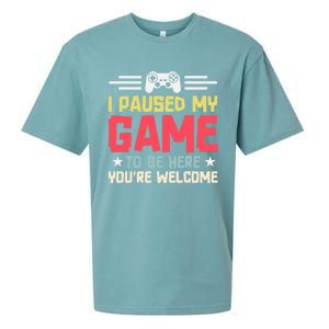 I Paused My Game To Be Here Gaming Funny Humor Joke Cute Gift Sueded Cloud Jersey T-Shirt