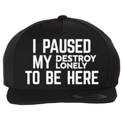 I Paused My Destroy Lonely To Be Here Wool Snapback Cap