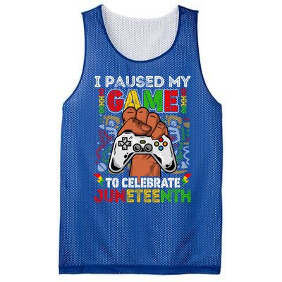 I Paused My Game To Celebrate Juneteenth Black Gamers Gift Mesh Reversible Basketball Jersey Tank