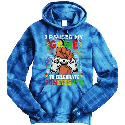 I Paused My Game To Celebrate Juneteenth Black Gamers Gift Tie Dye Hoodie