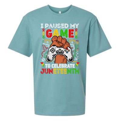 I Paused My Game To Celebrate Juneteenth Black Gamers Gift Sueded Cloud Jersey T-Shirt